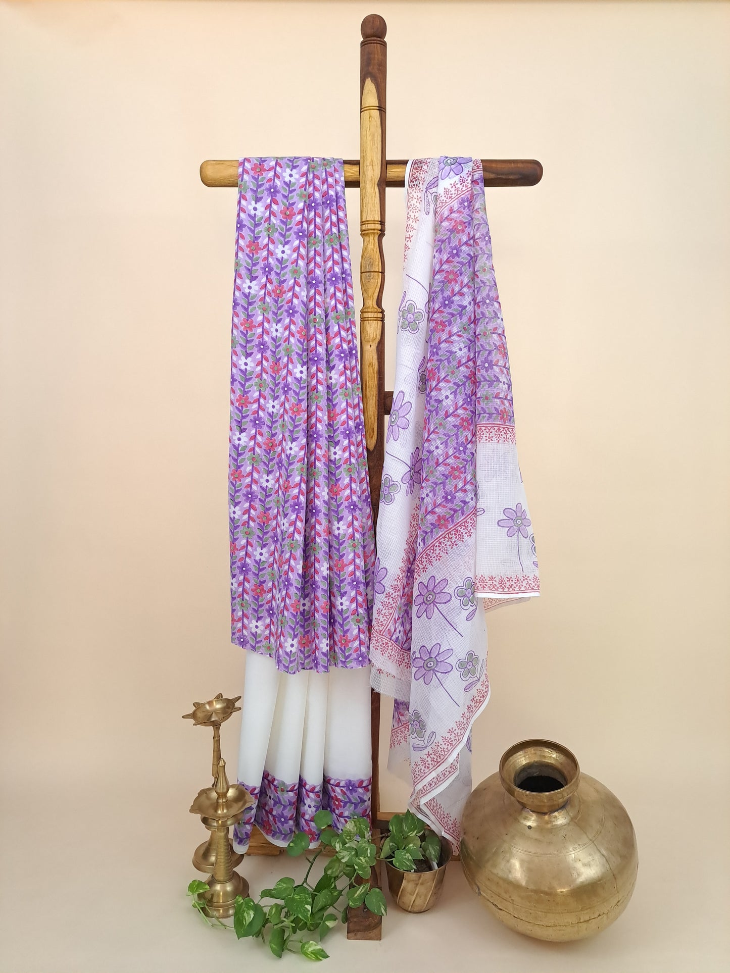 Cotton with Kota-Doria Dupatta