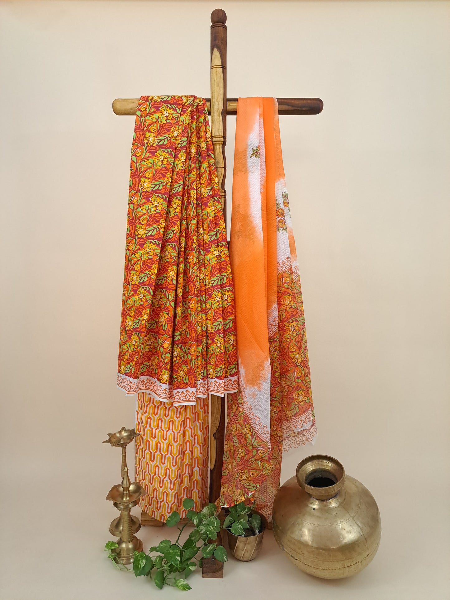 Cotton with Kota-Doria Dupatta