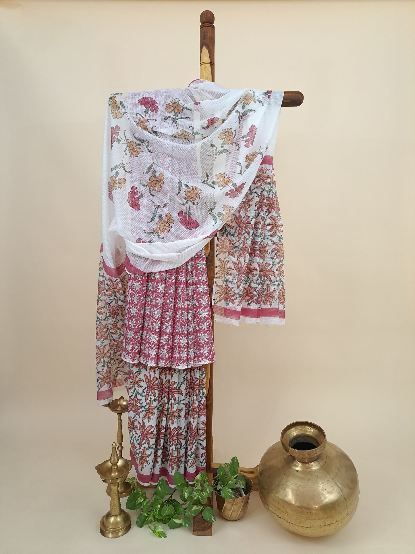 Cotton with Kota-Doria Dupatta