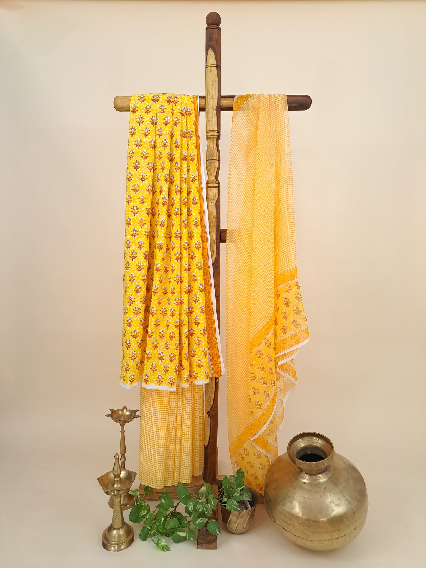 Cotton with Semi-Chiffon Dupatta