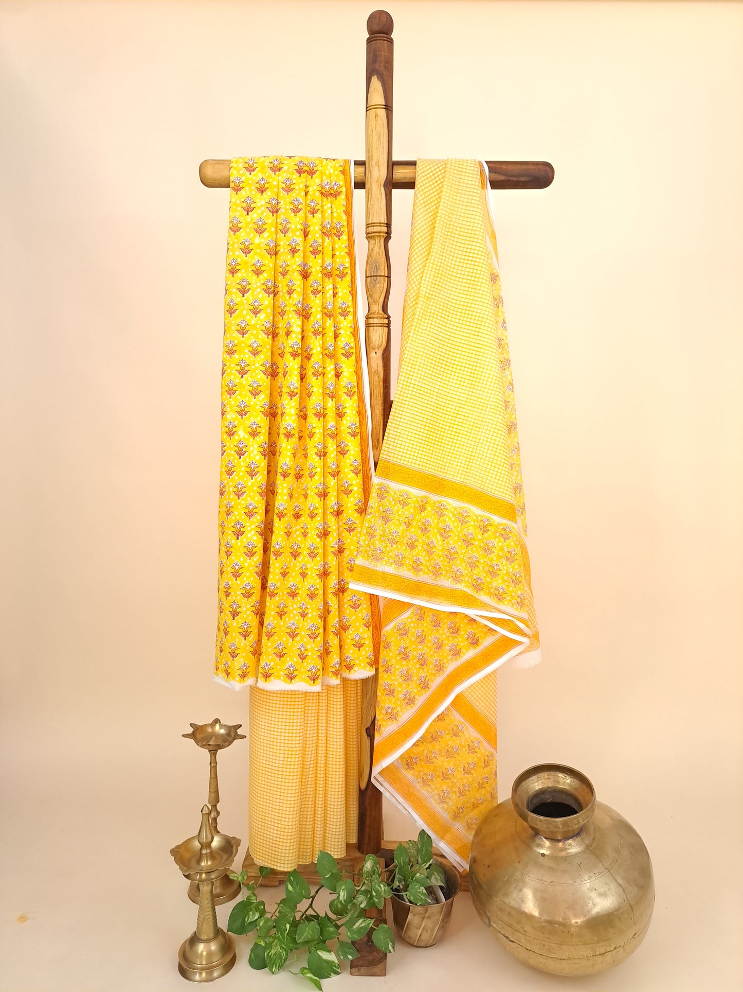 Cotton with Kota-Doria Dupatta