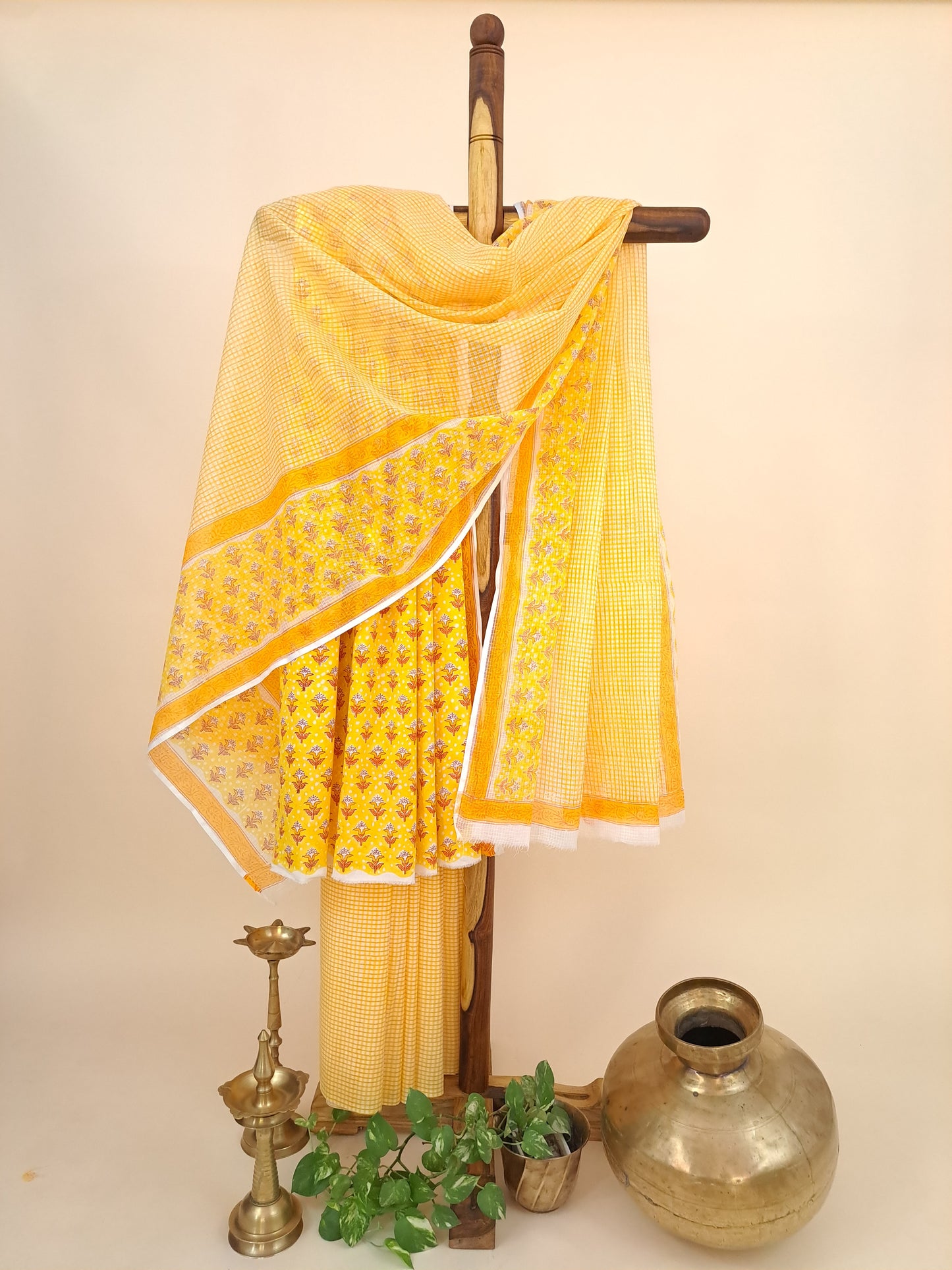 Cotton with Kota-Doria Dupatta