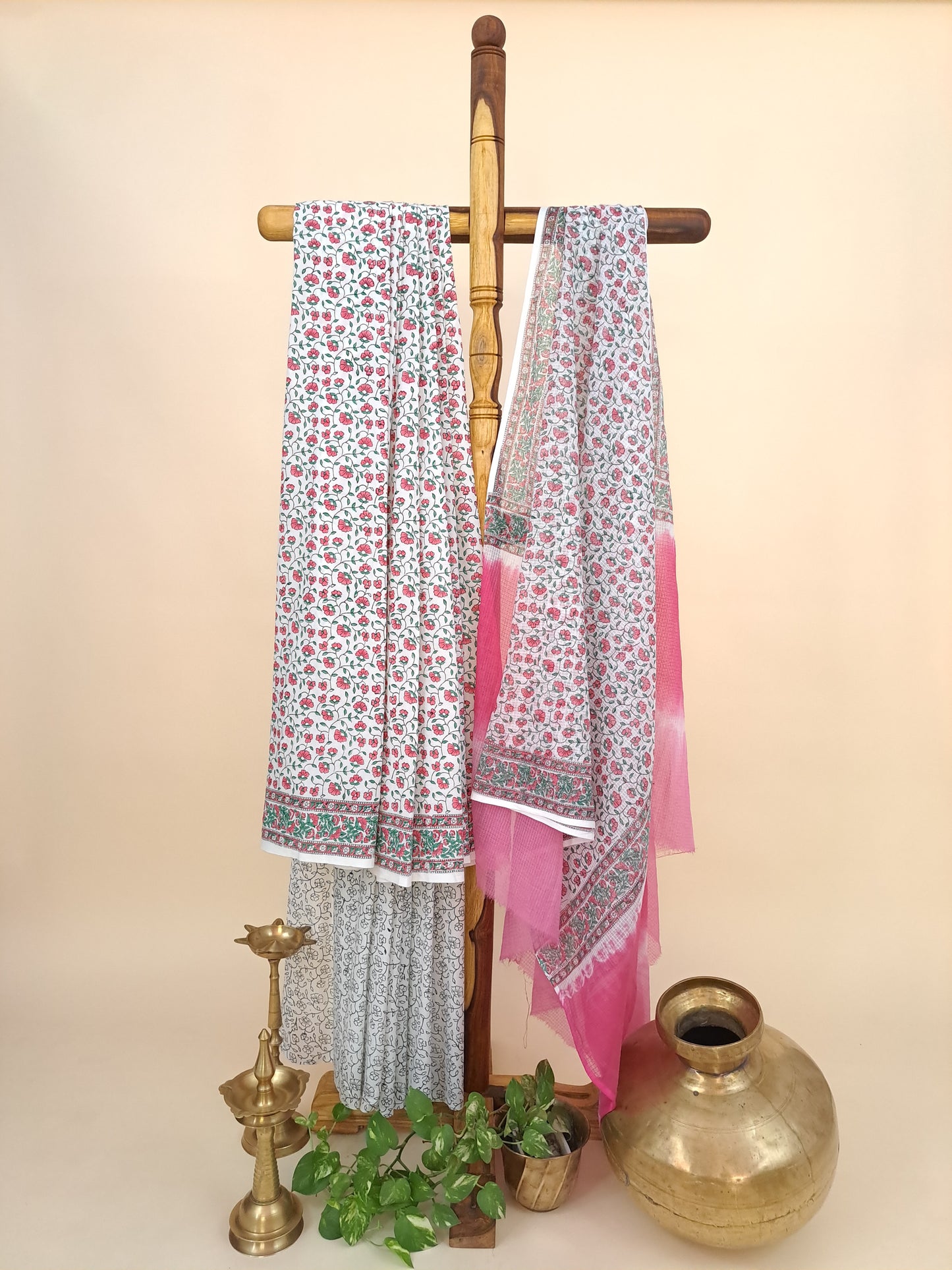 Cotton with Kota-Doria Dupatta