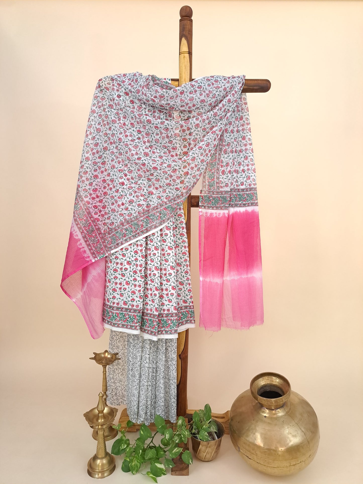 Cotton with Kota-Doria Dupatta