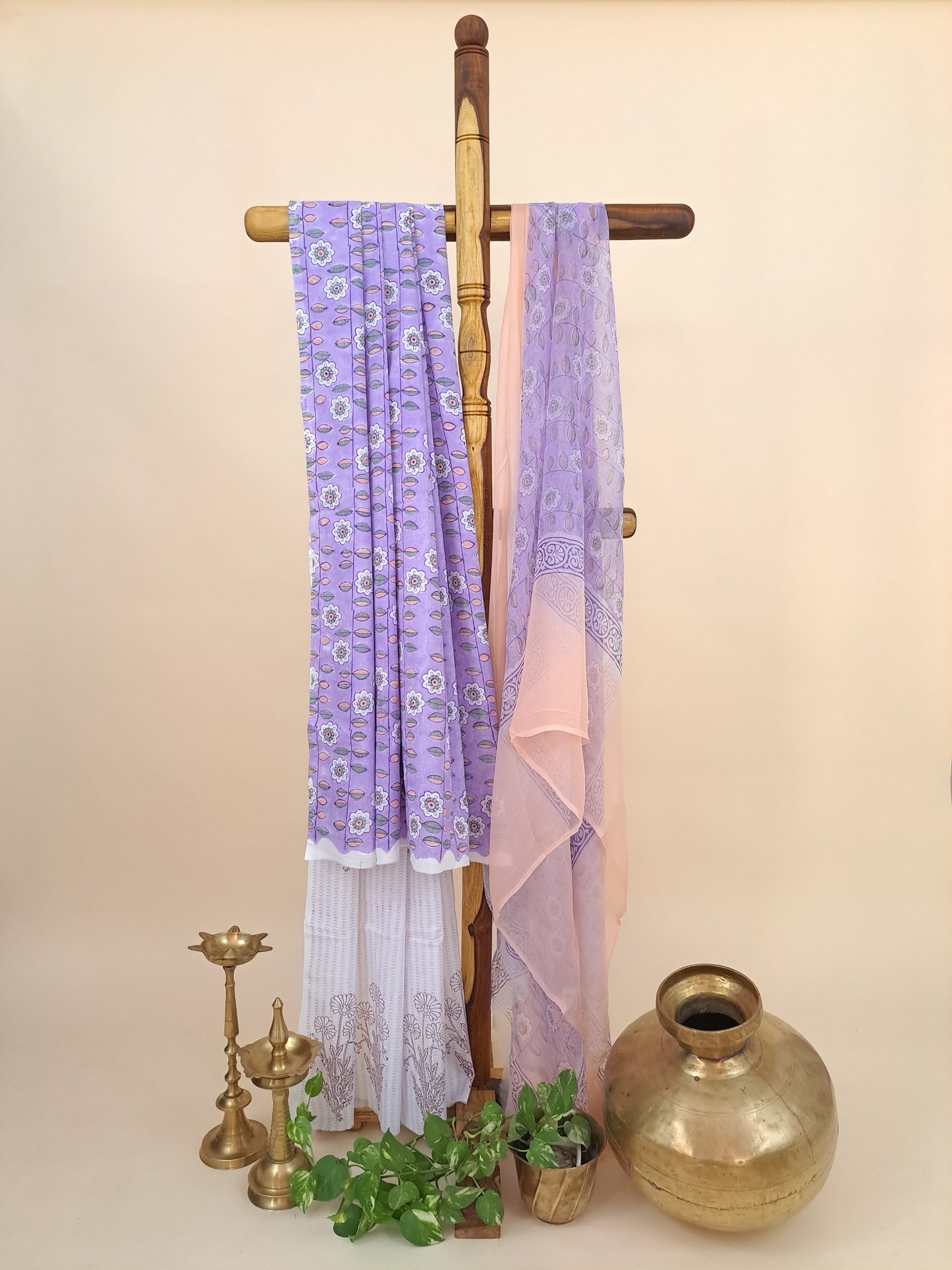 Cotton with Semi-Chiffon Dupatta