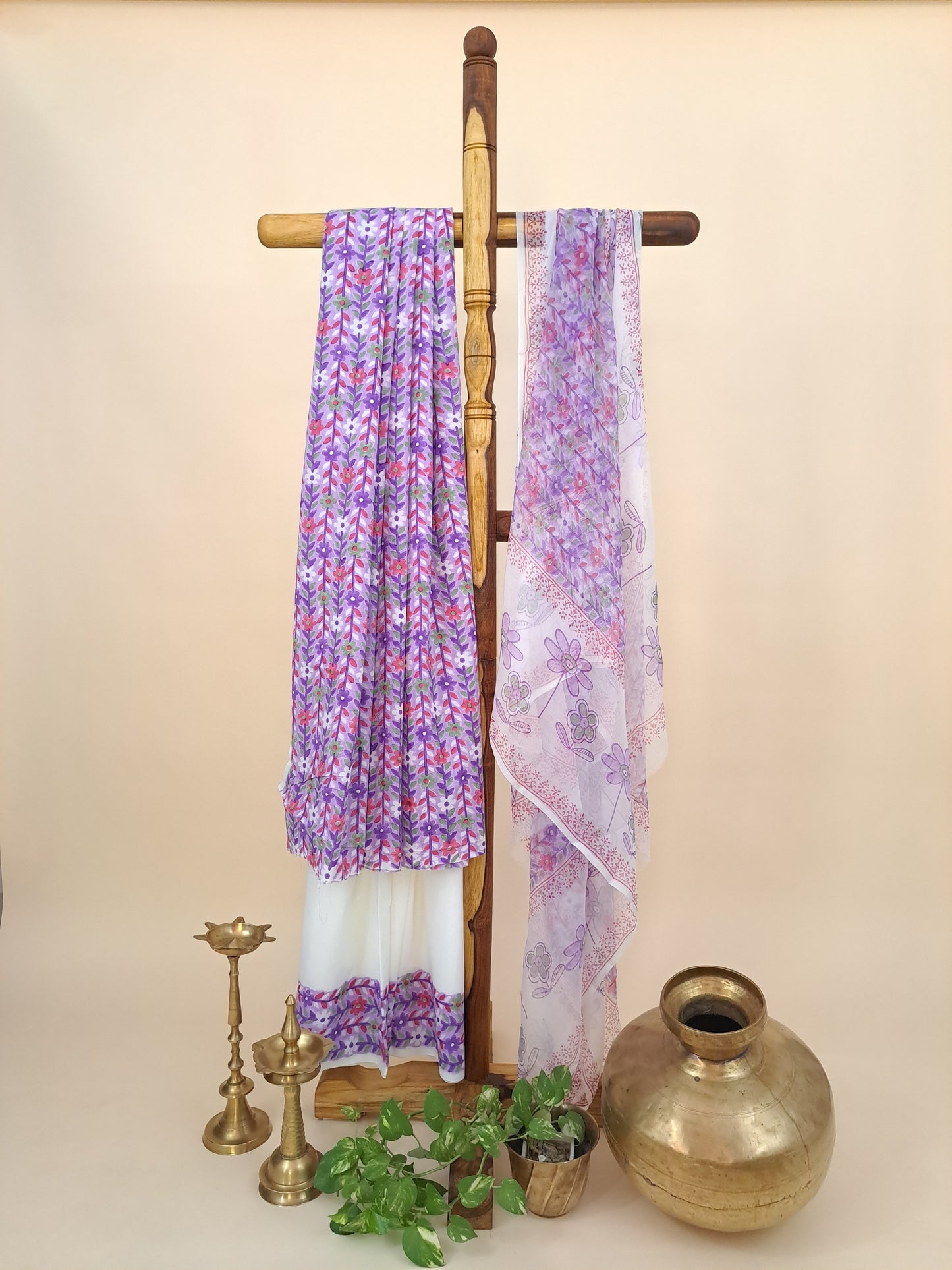Cotton with Semi-Chiffon Dupatta