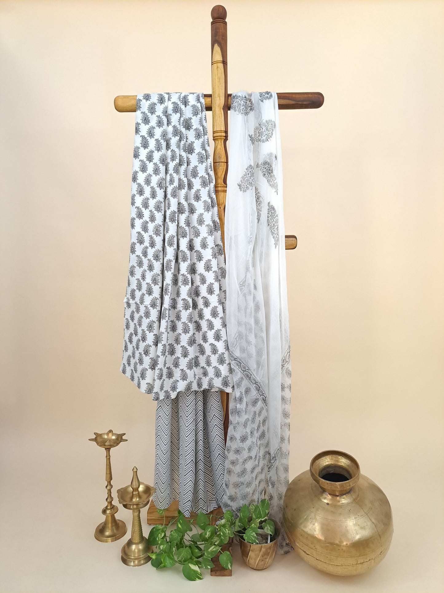 Cotton with Semi-Chiffon Dupatta