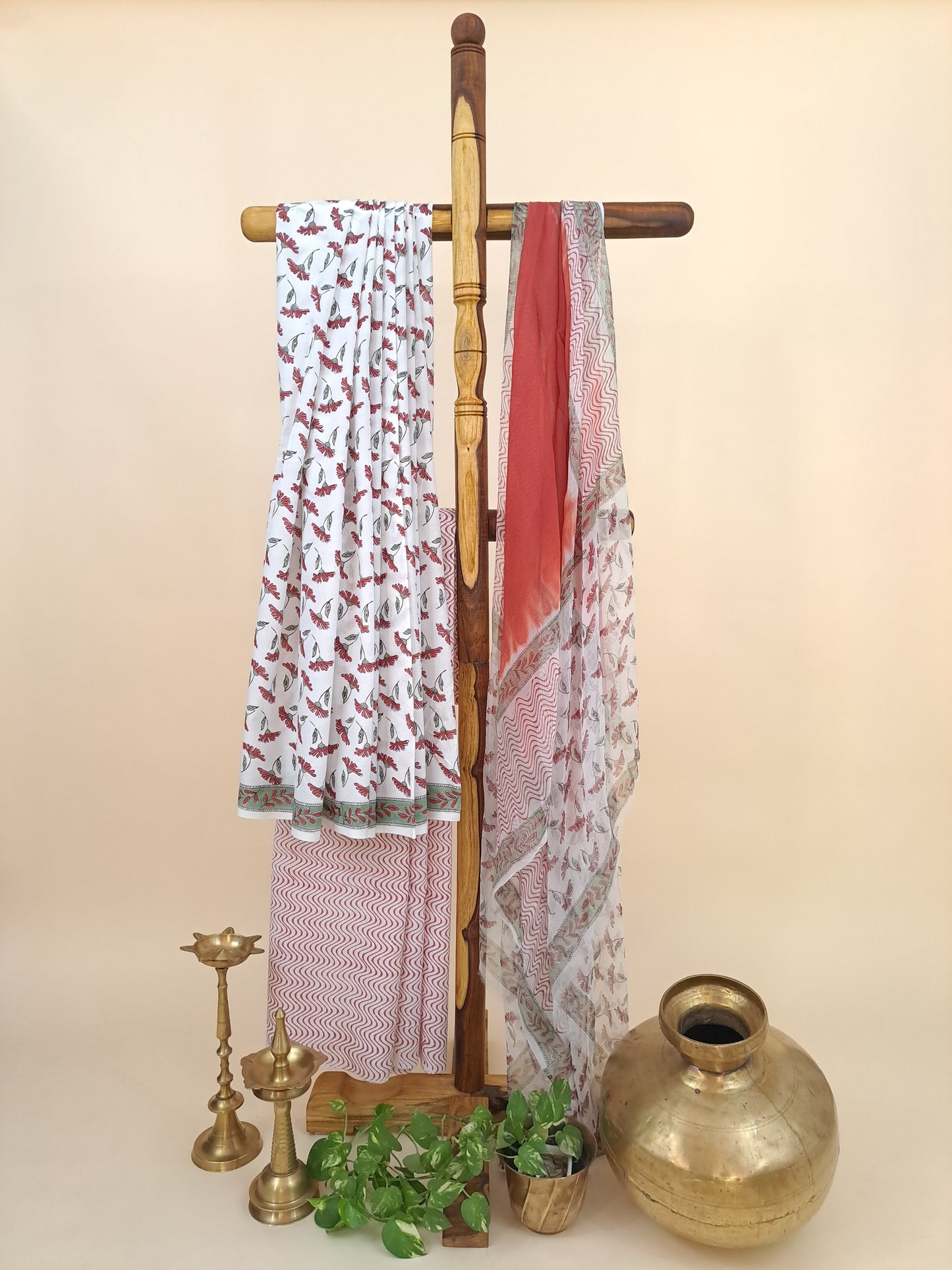 Cotton with Semi-Chiffon Dupatta