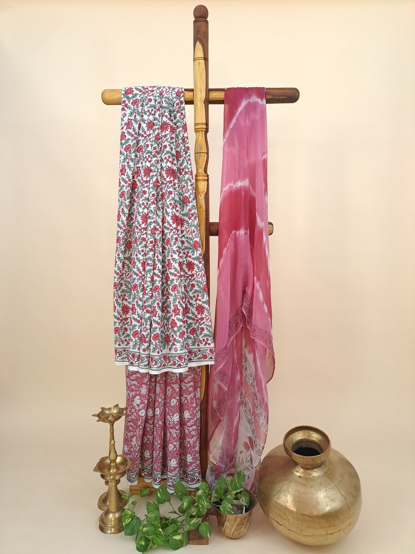 Cotton with Semi-Chiffon Dupatta