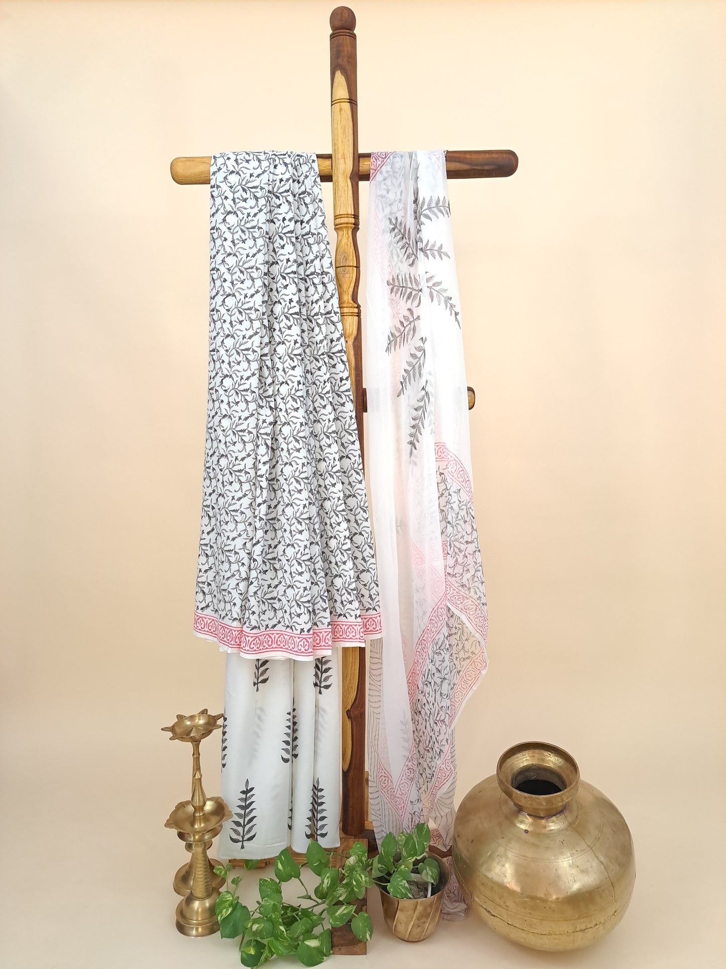 Cotton with Semi-Chiffon Dupatta