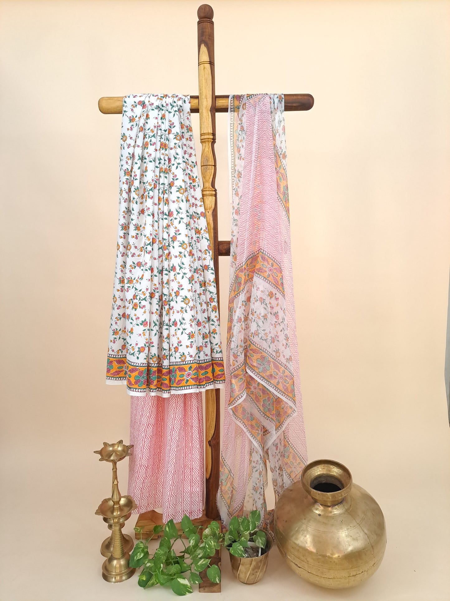 Cotton with Semi-Chiffon Dupatta