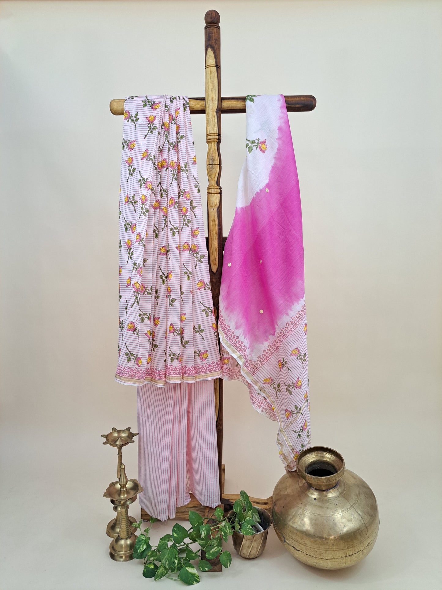 Chanderi with Chanderi Dupatta with Taar Embroidery