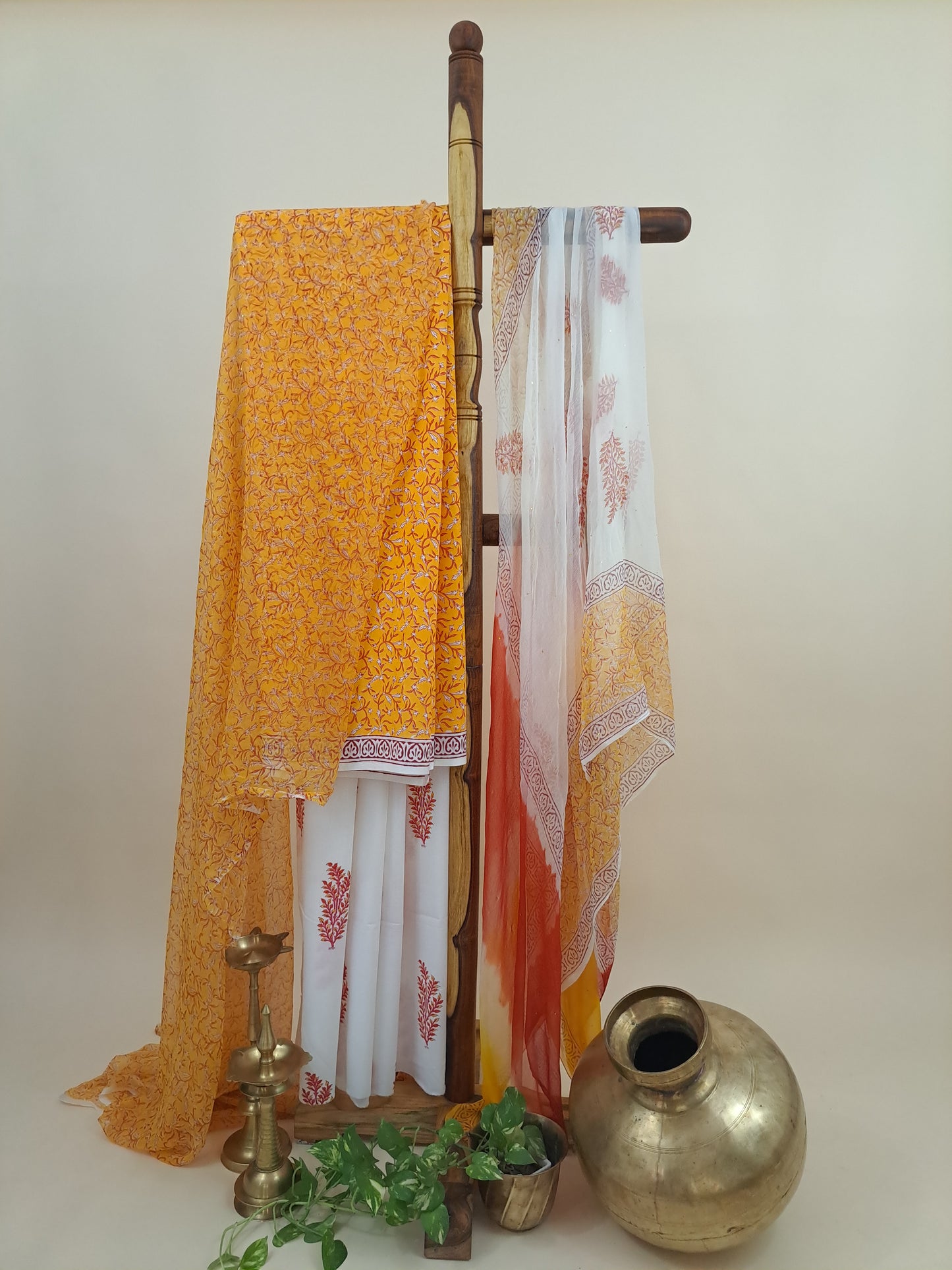 4 Piece Semi-Chiffon with Mukaish