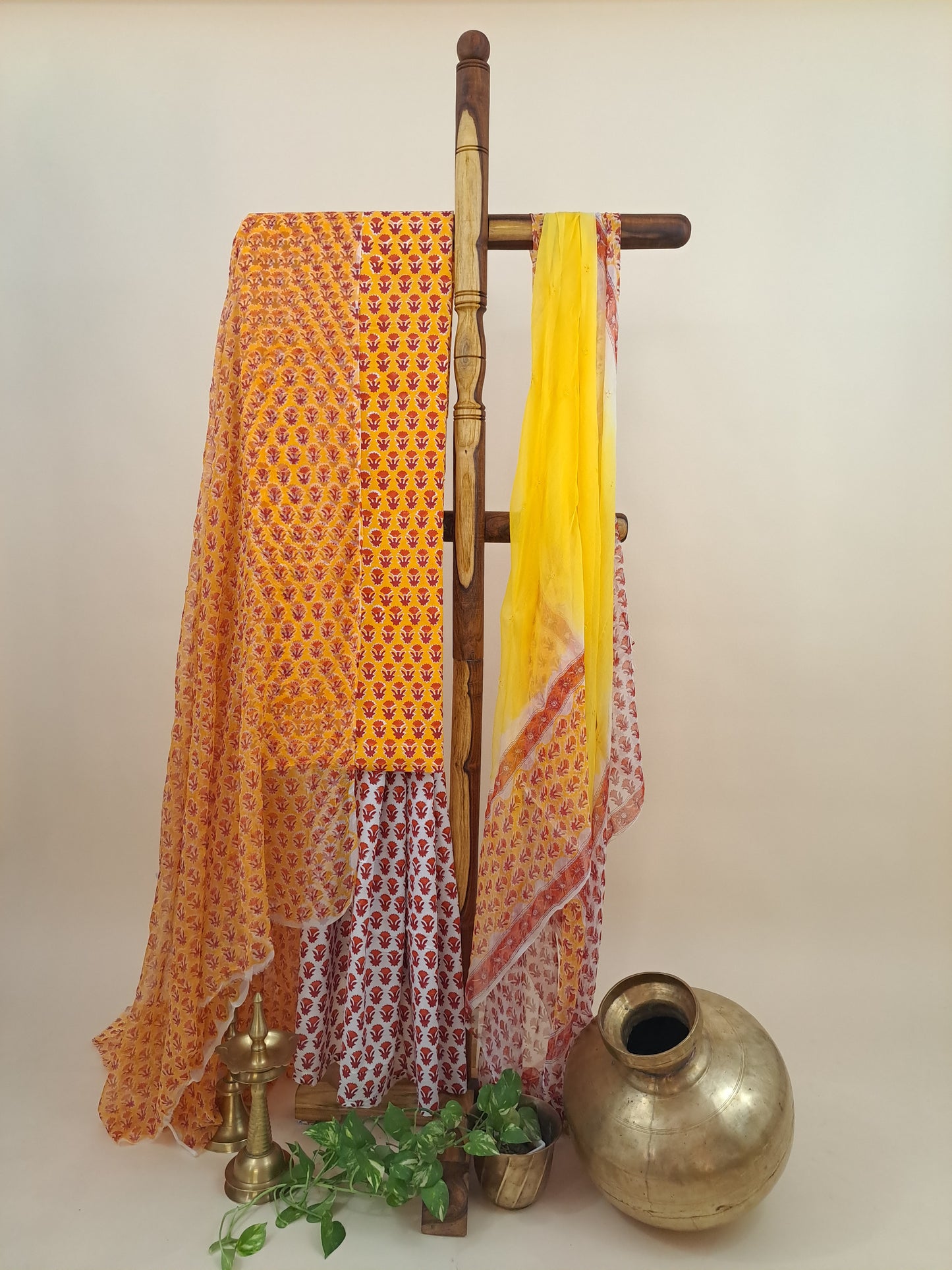 4 Piece Semi-Chiffon with Mukaish