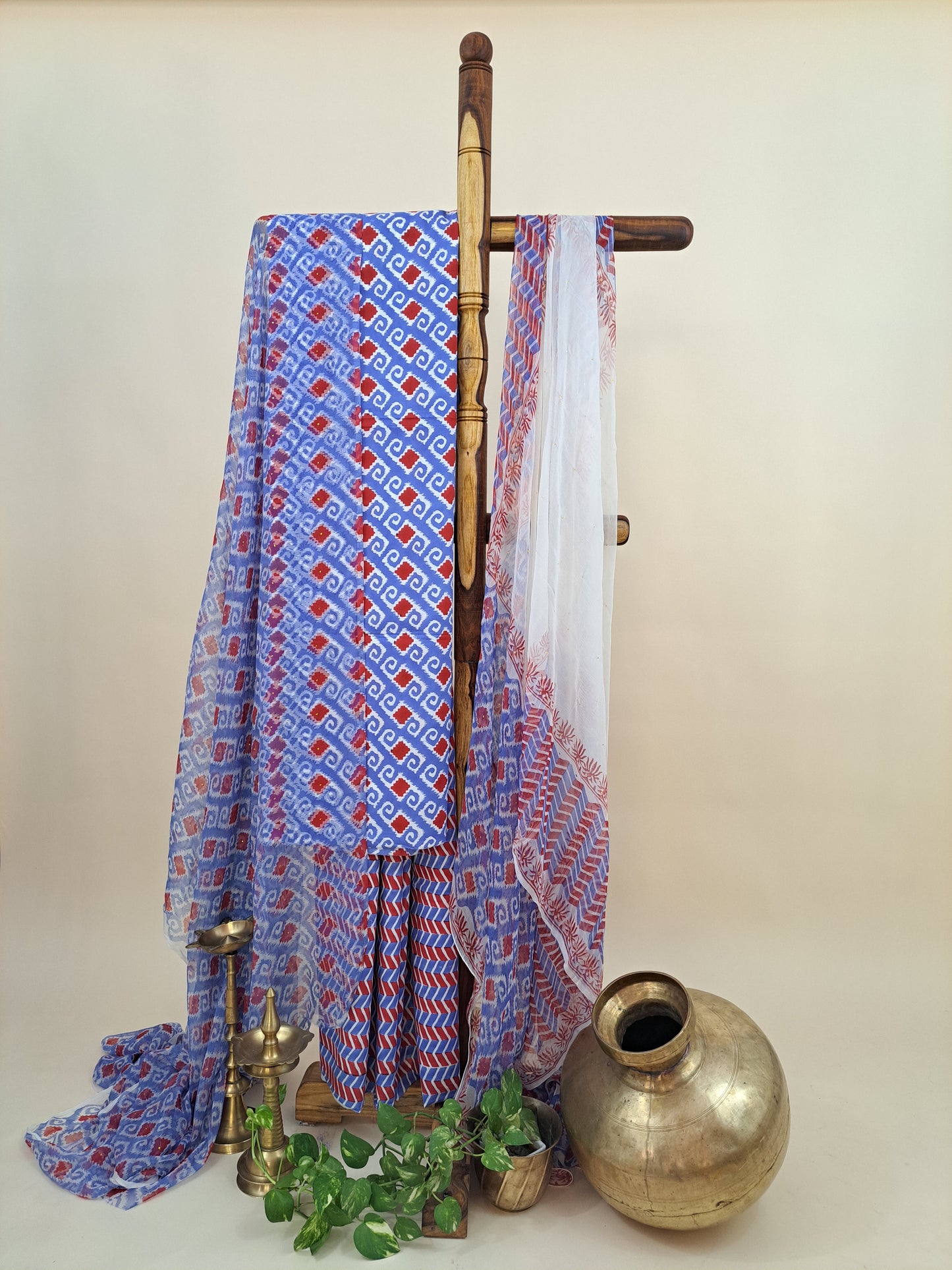 4 Piece Semi-Chiffon with Mukaish