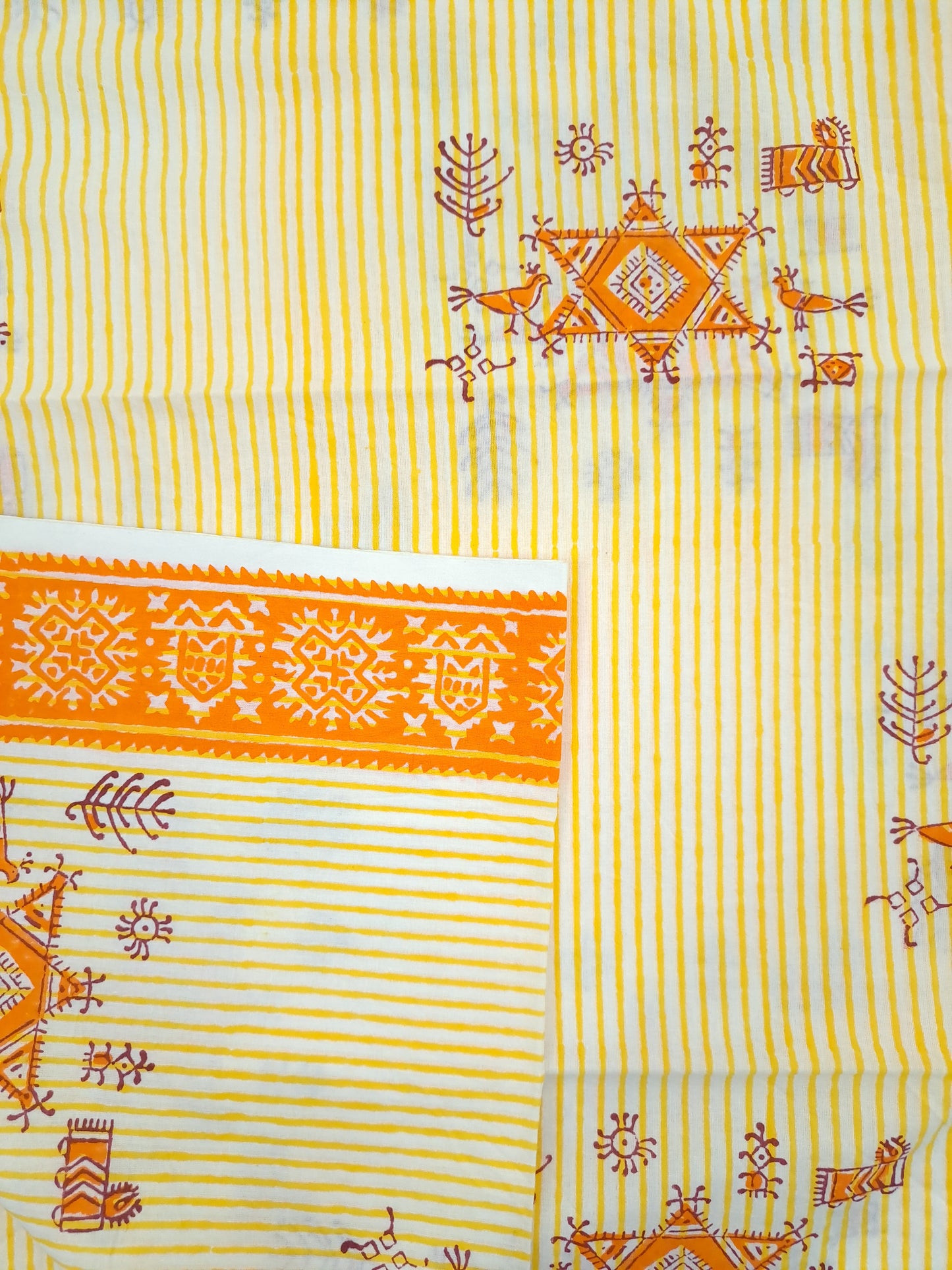 Kota-Doria with Kota-Doria Dupatta Taar Embroidery
