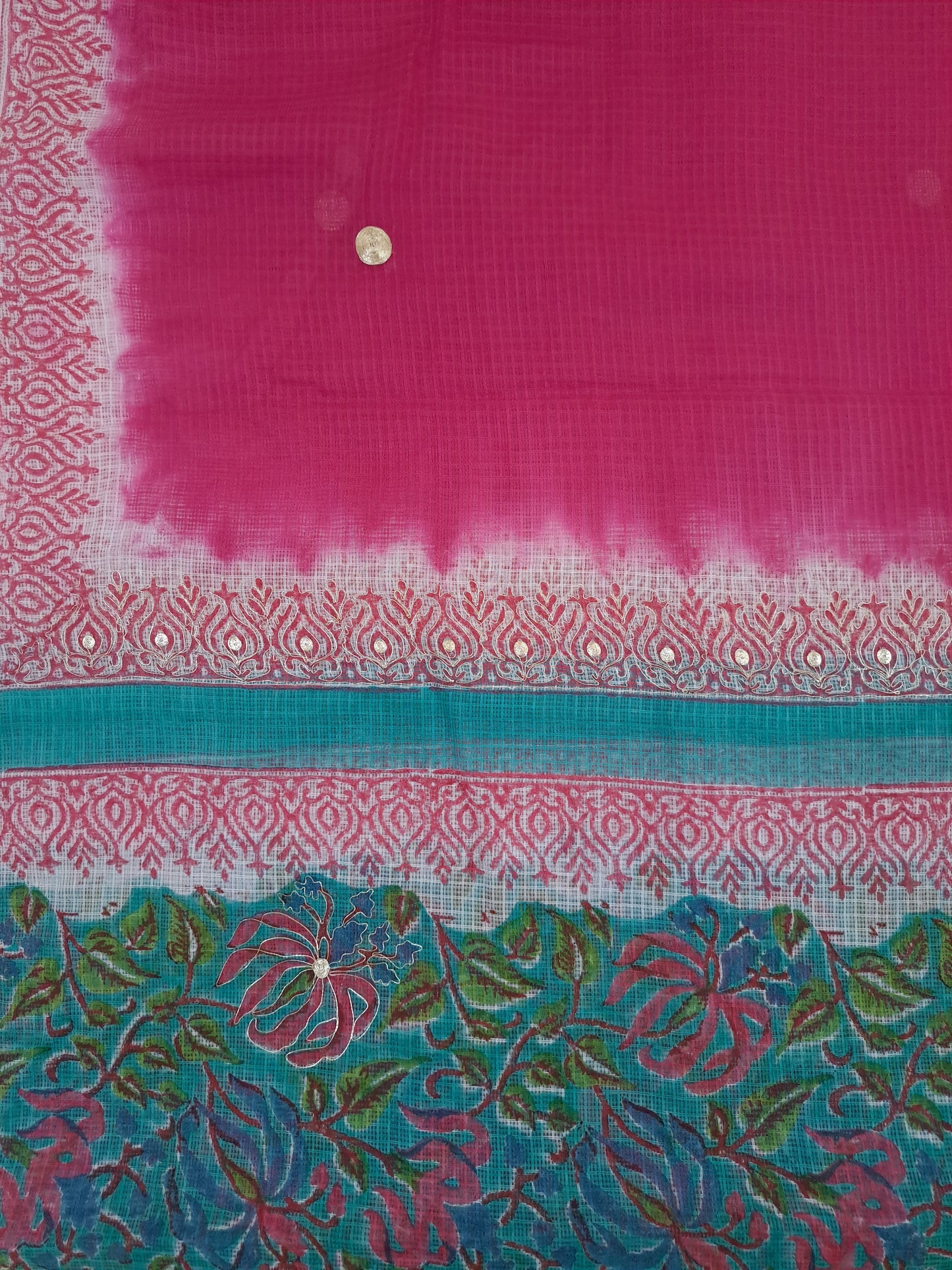 Kota-Doria with Kota-Doria Dupatta Taar Embroidery