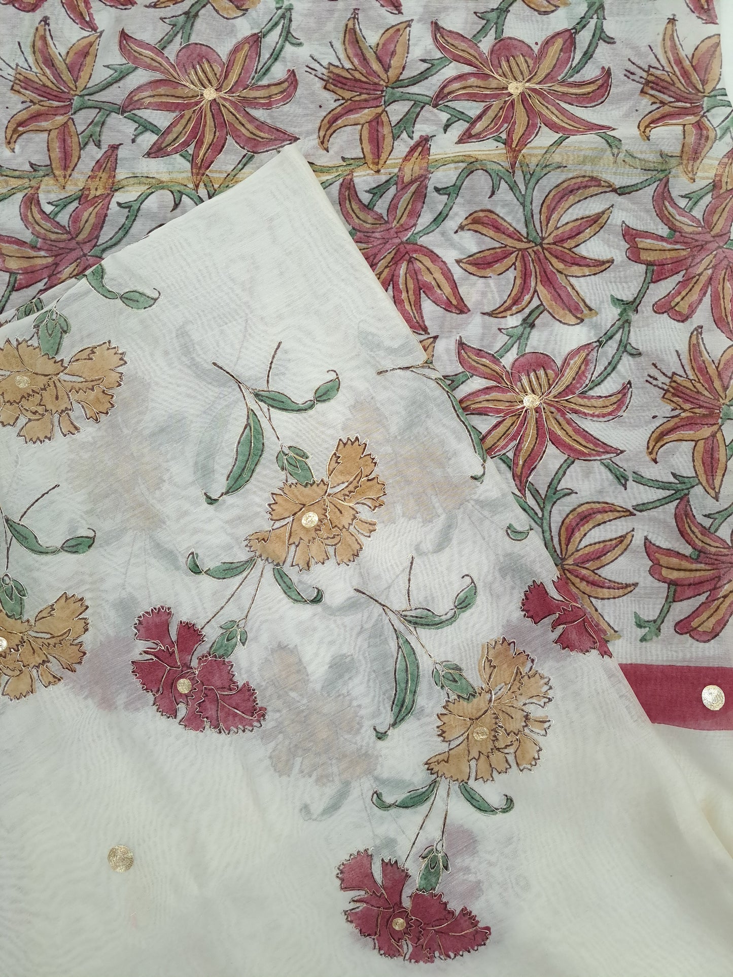 Chanderi with Chanderi Dupatta with Taar Embroidery