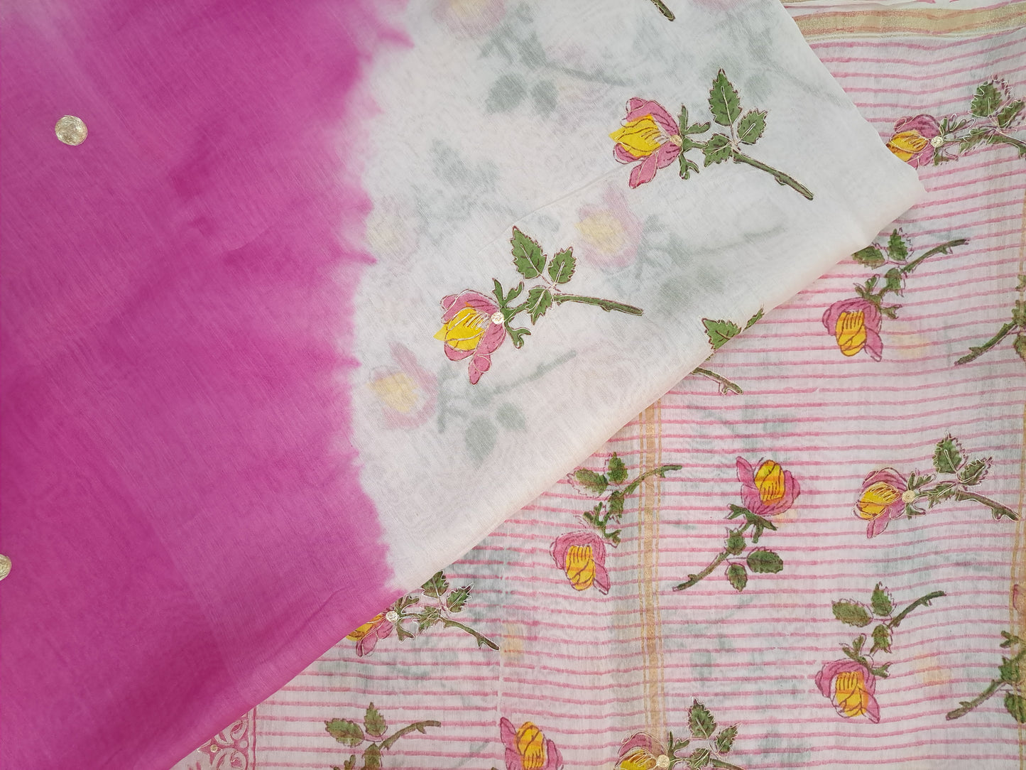 Chanderi with Chanderi Dupatta with Taar Embroidery