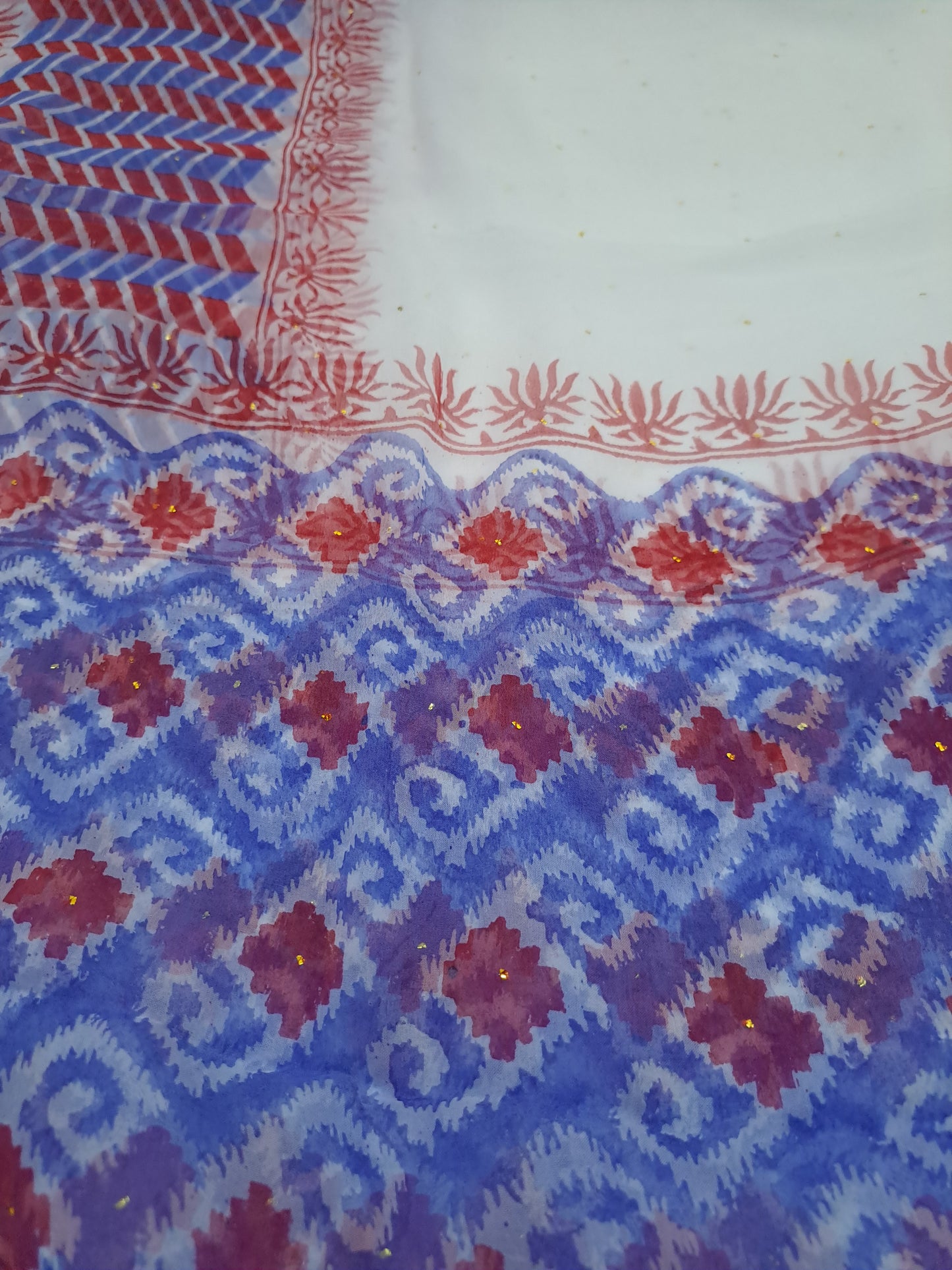4 Piece Semi-Chiffon with Mukaish