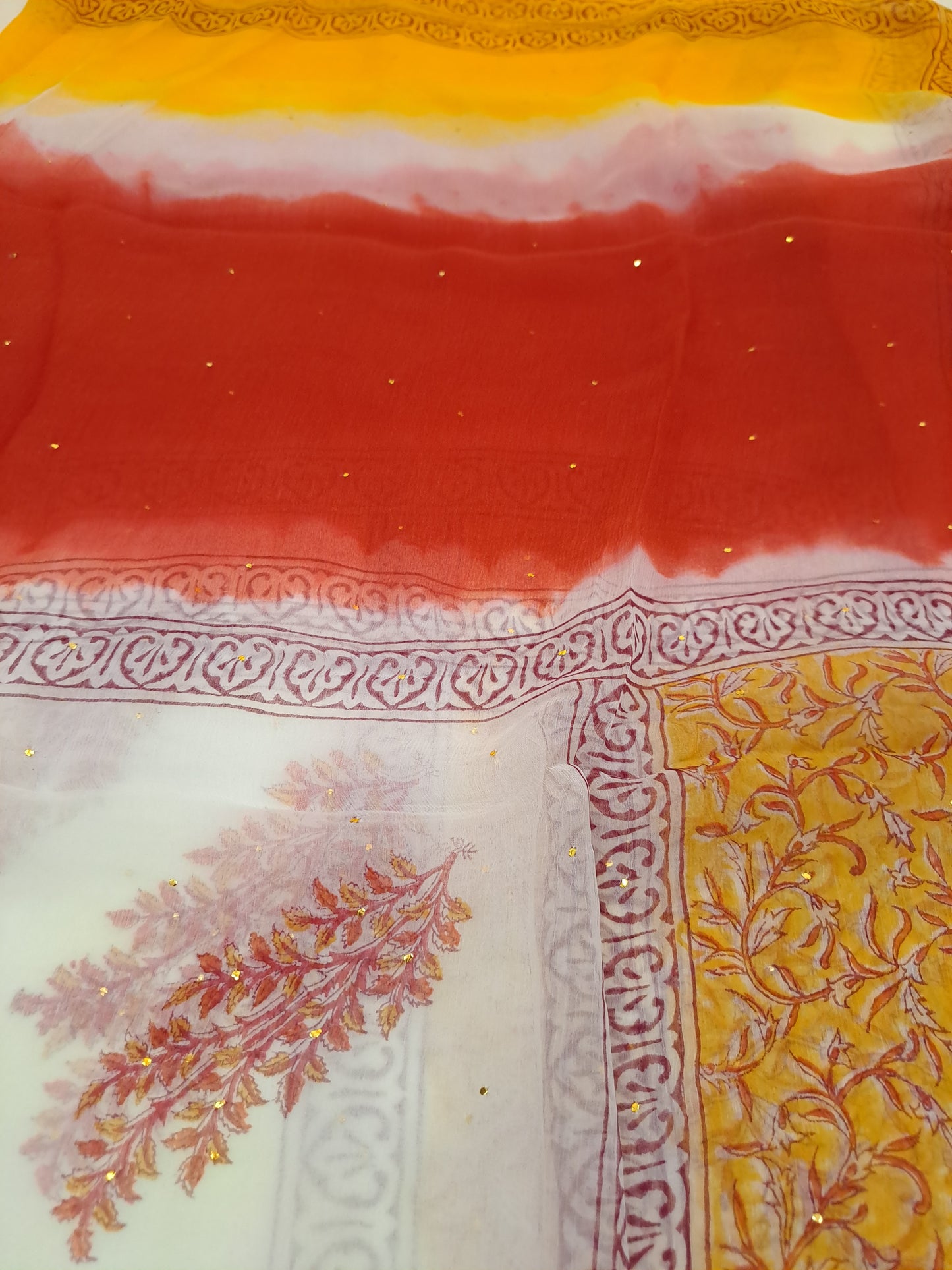 4 Piece Semi-Chiffon with Mukaish
