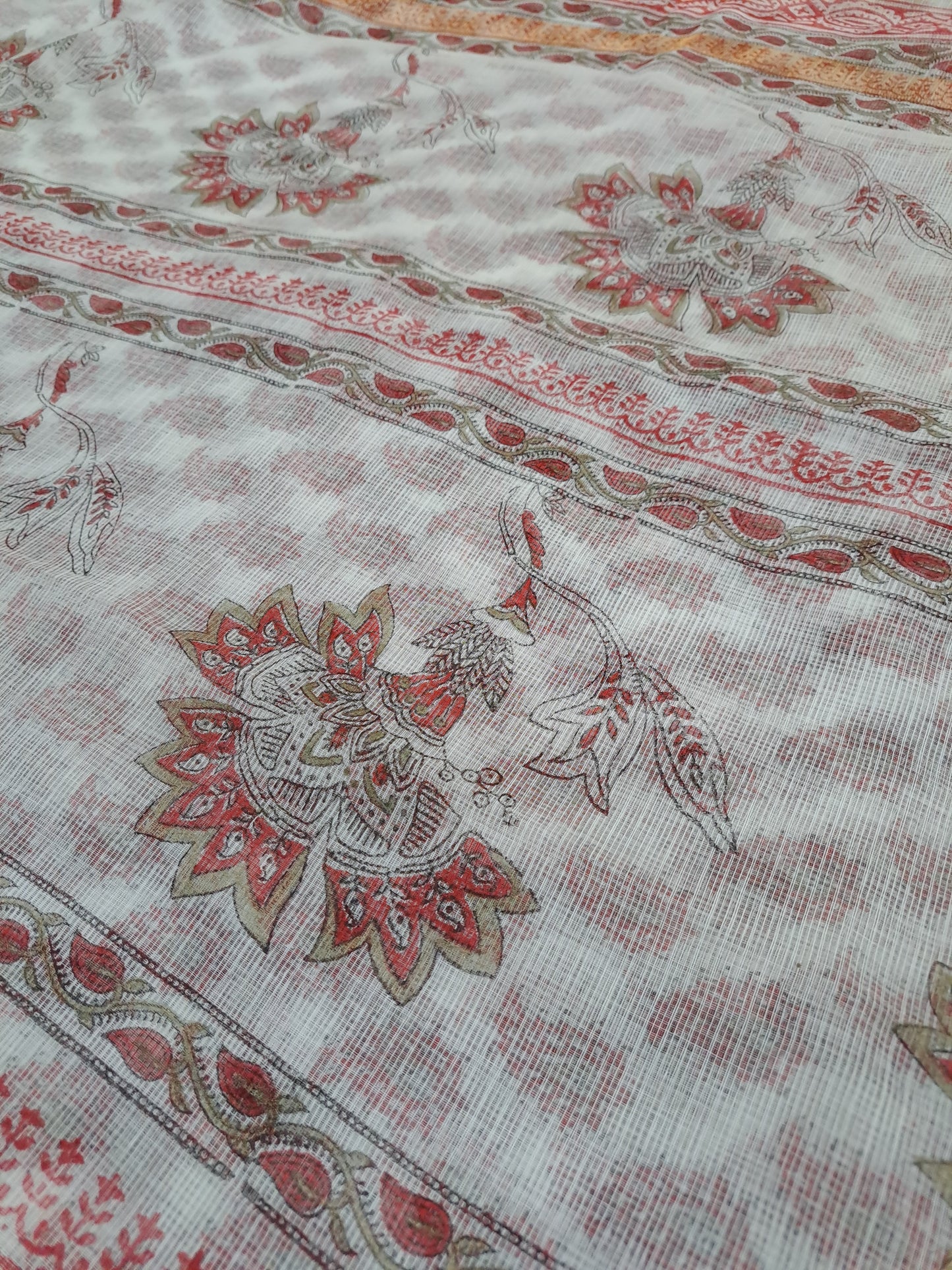 Kota-doria sari with zari border