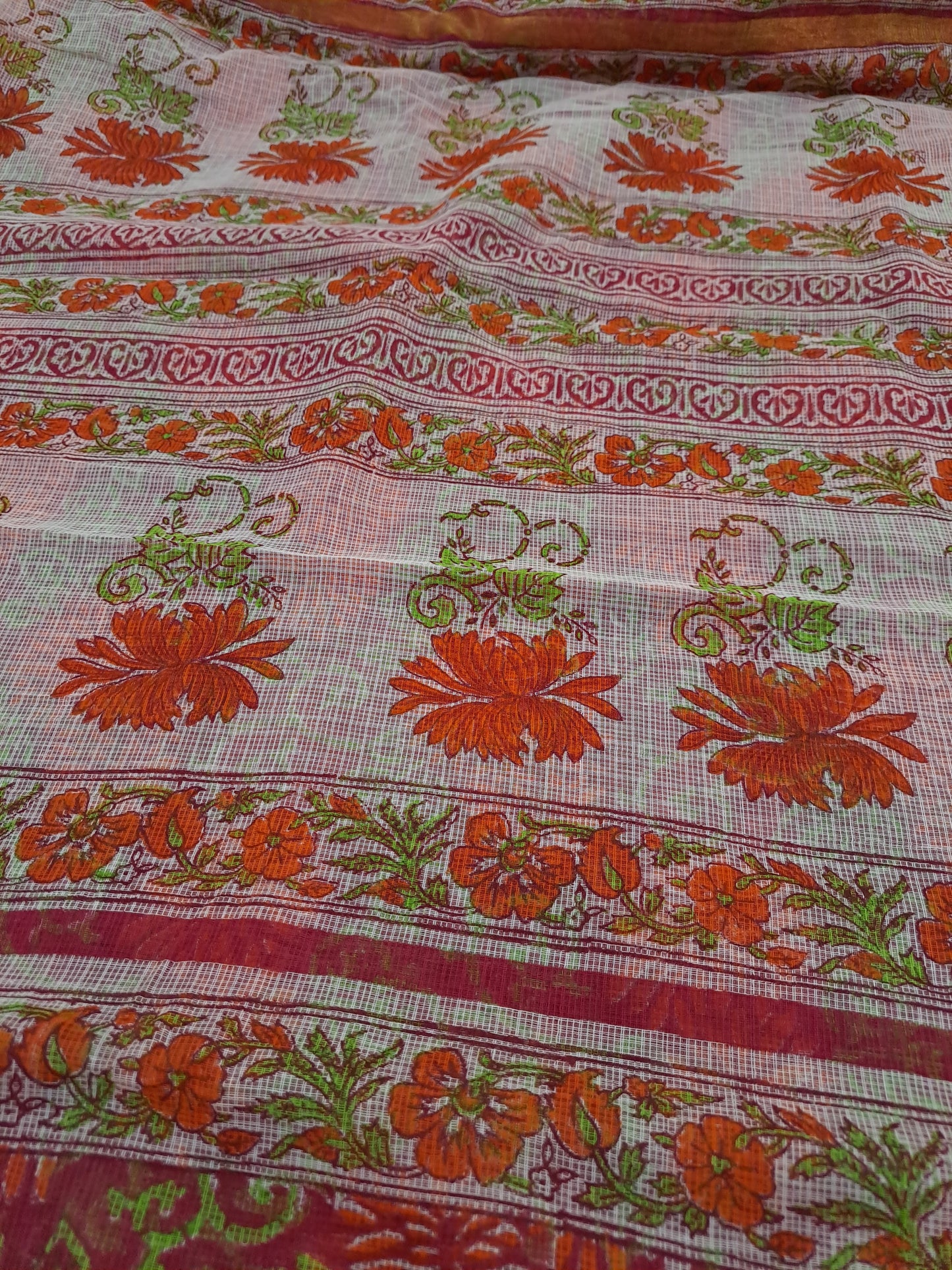 Kota-doria sari with zari border