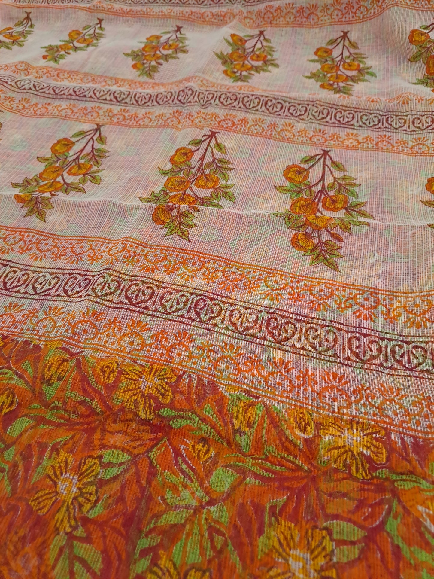 Kota-doria sari with zari border