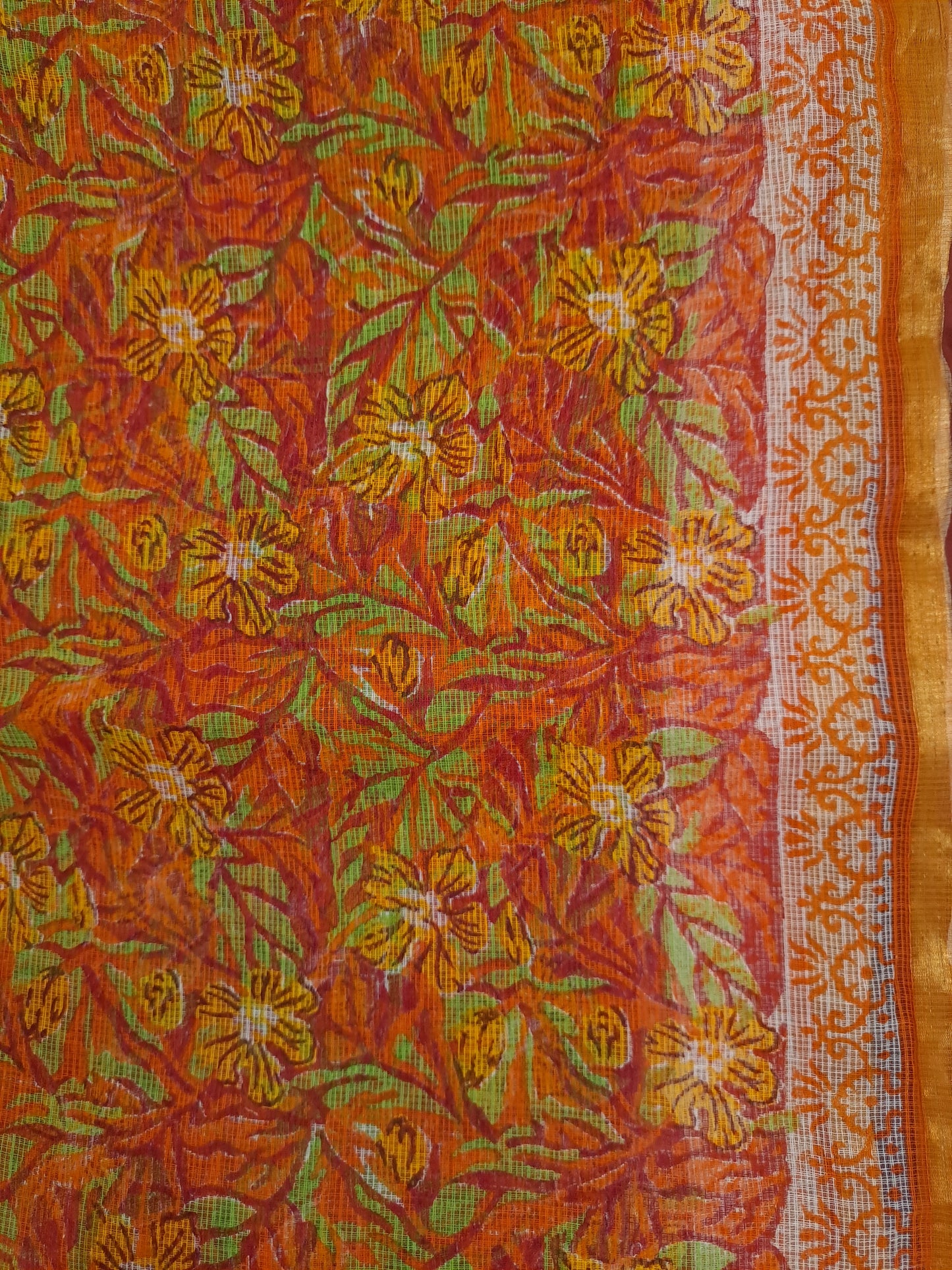 Kota-doria sari with zari border