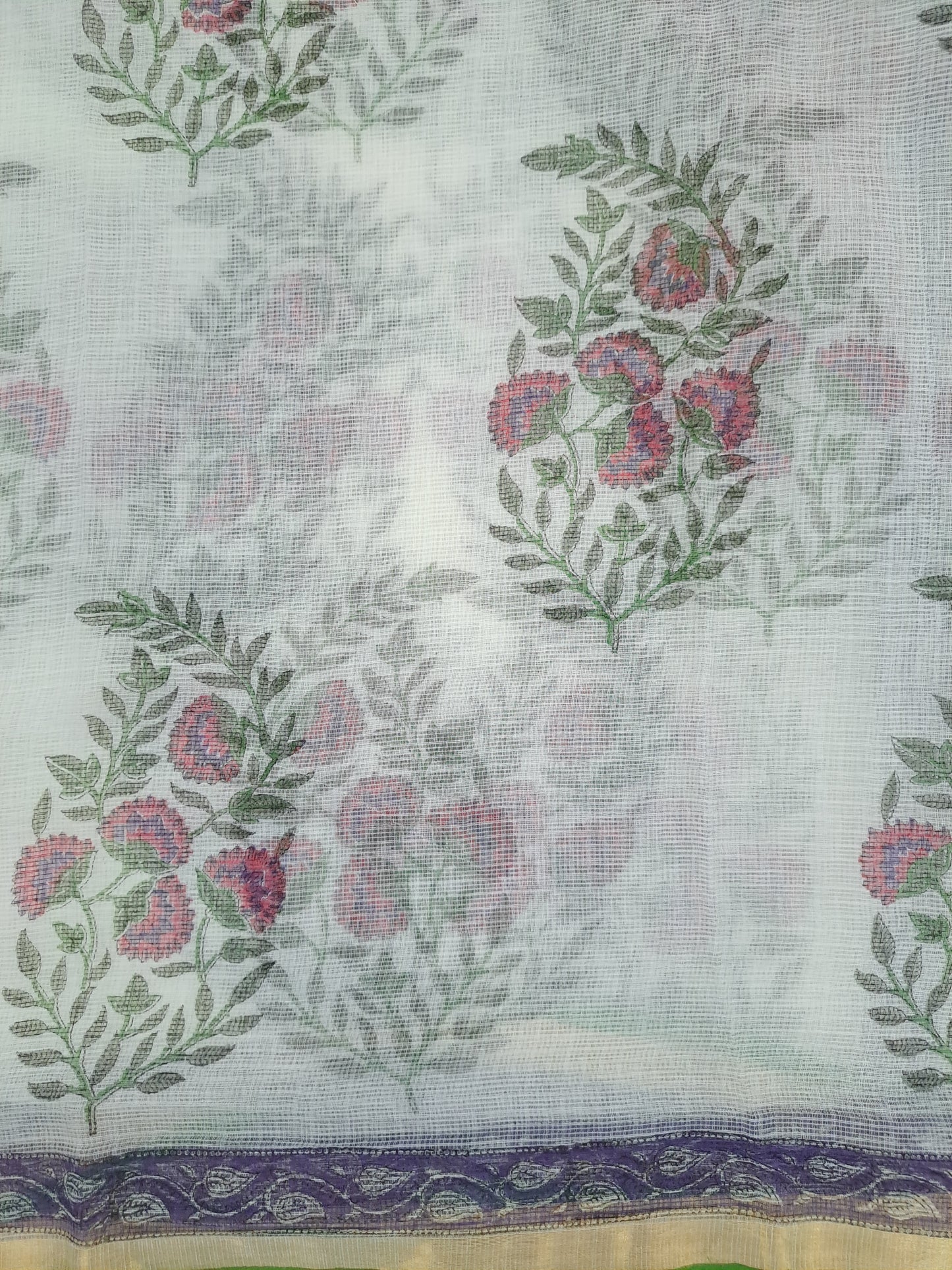 Kota-doria sari with zari border