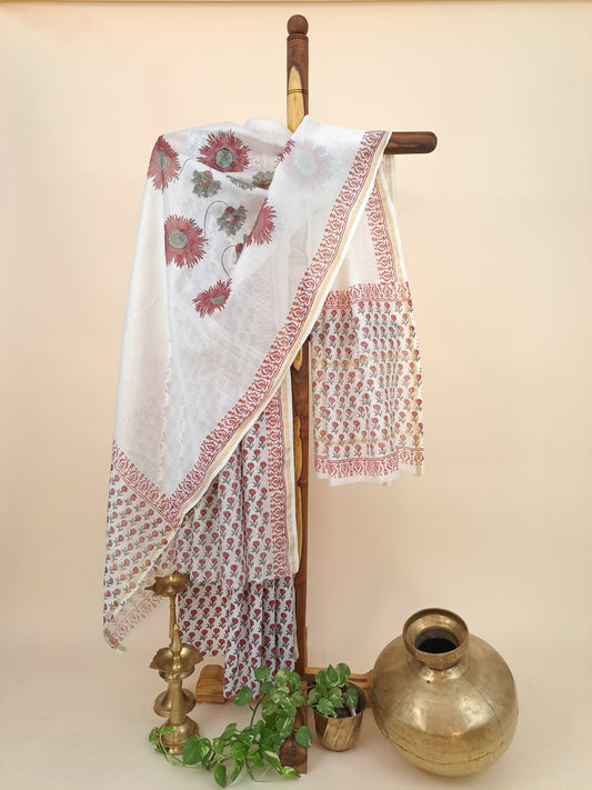 Chanderi with Chanderi Dupatta