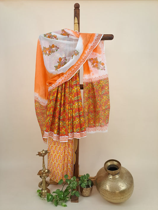 Cotton with Kota-Doria Dupatta