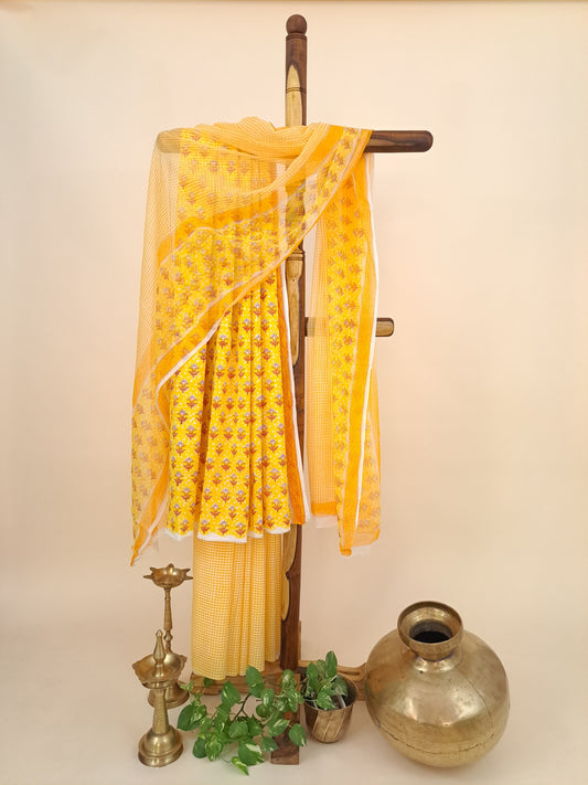 Cotton with Semi-Chiffon Dupatta