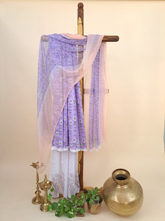 Cotton with Semi-Chiffon Dupatta