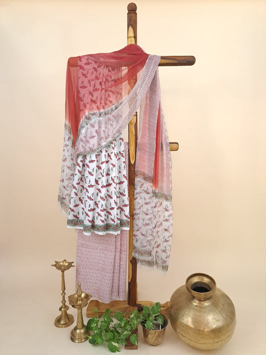 Cotton with Semi-Chiffon Dupatta