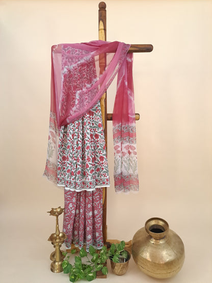 Cotton with Semi-Chiffon Dupatta