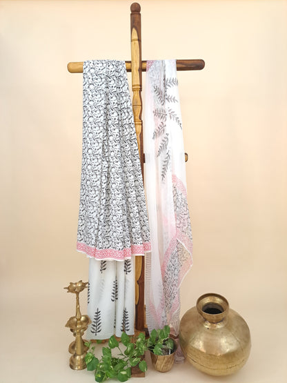 Cotton with Semi-Chiffon Dupatta