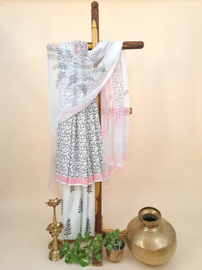 Cotton with Semi-Chiffon Dupatta