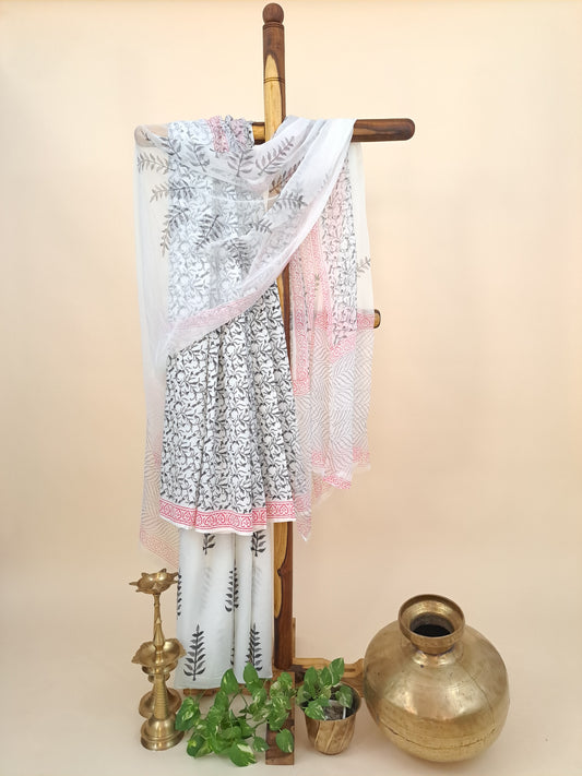 Cotton with Semi-Chiffon Dupatta
