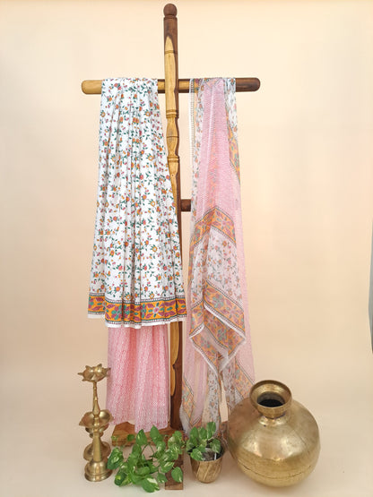 Cotton with Semi-Chiffon Dupatta