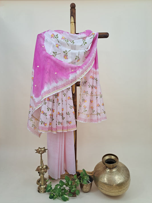 Kota-Doria with Kota-Doria Dupatta Taar Embroidery