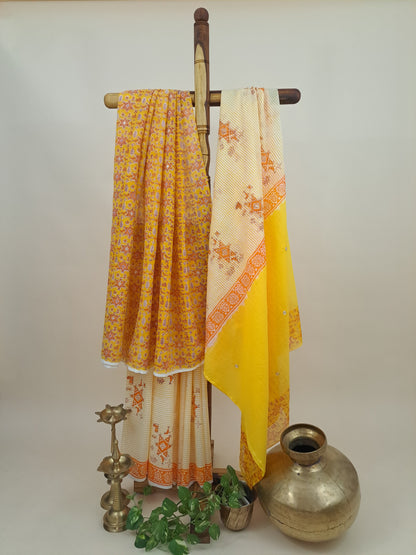 Kota-Doria with Kota-Doria Dupatta Taar Embroidery