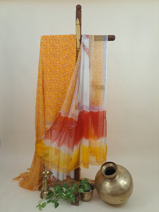 4 Piece Semi-Chiffon with Mukaish