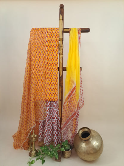 4 Piece Semi-Chiffon with Mukaish