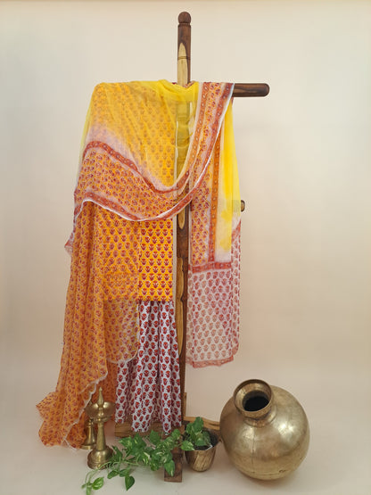 4 Piece Semi-Chiffon with Mukaish