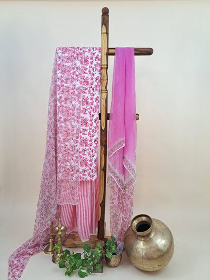 4 Piece Semi-Chiffon with Mukaish