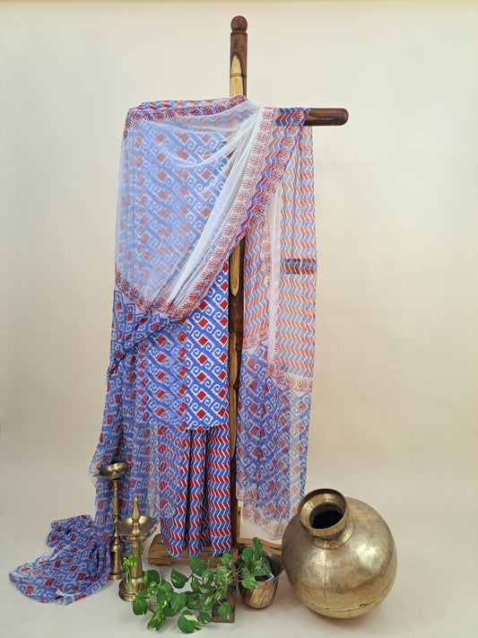 4 Piece Semi-Chiffon with Mukaish