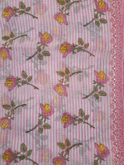 Kota-Doria with Kota-Doria Dupatta Taar Embroidery