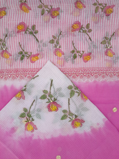 Kota-Doria with Kota-Doria Dupatta Taar Embroidery