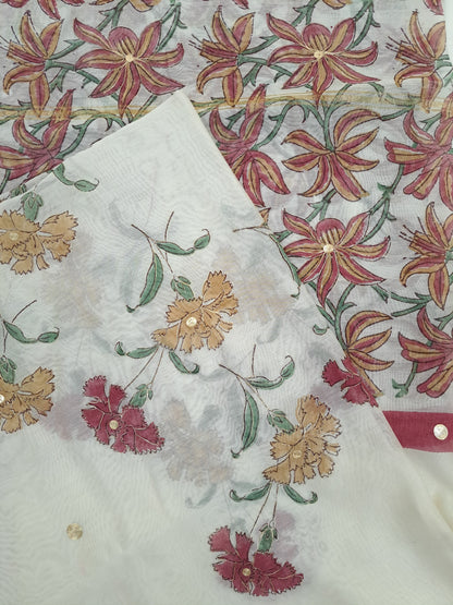 Chanderi with Chanderi Dupatta with Taar Embroidery